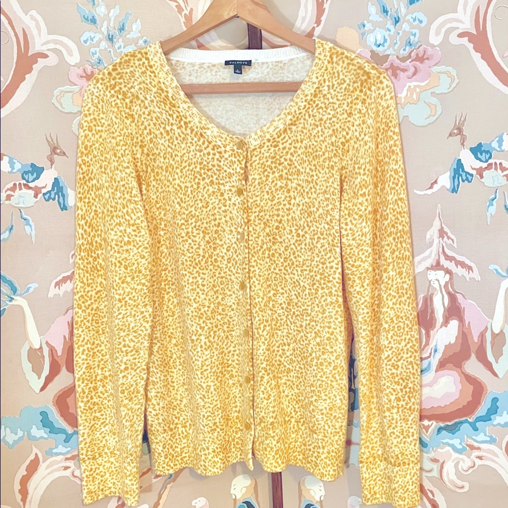 Leopard micro-print cardigan
